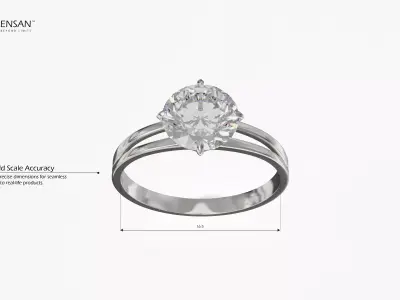 Solitaire Ring 3D print model buy
