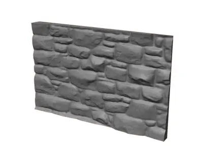 Cracked Shale Masonry Wall 3D model