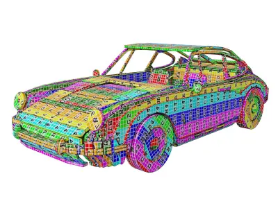 Plywood toy car 3D model