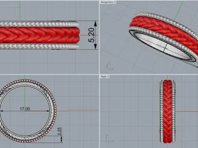 rotating braded wedding ring model 653 3D print model