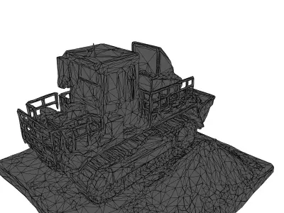 LowPoly Crawler Dozer with Debris Low-poly 3D model