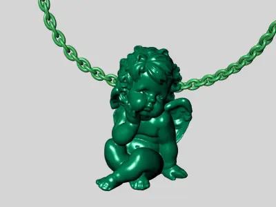 Baby Angel necklace 3D print model purchase