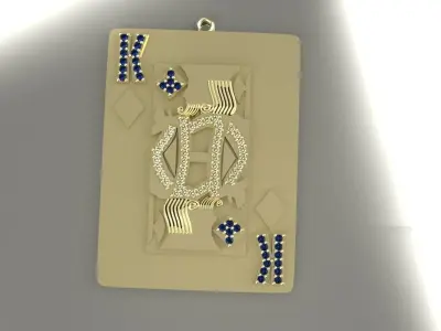 King of Diamonds Gold Pendant Jewelry Silver Platinum Luxury 3D print model