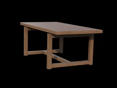 Ainsley Dining Table Pine wood Low-poly 3D model