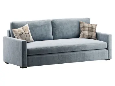 Benjara 86 Inch Fabric Upholstered Sofa 3D model
