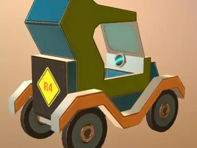 Toy car 03 Low-poly 3D model