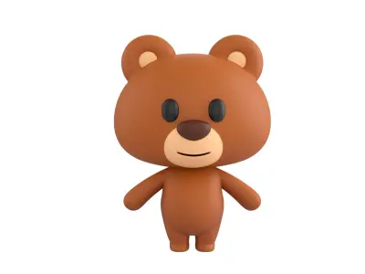 Character038 Rigged Bear 3D model