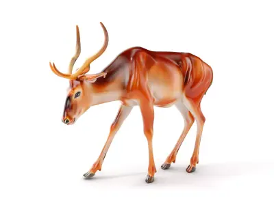 Elegant Buck Model Pack for Realistic Wildlife Scenes Low-poly 3D model