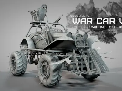 Apocalyptic War Cars v2 3D model