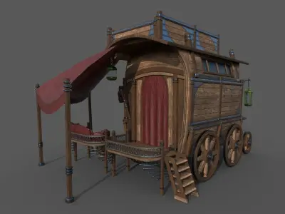 Carriage - 04 Low-poly 3D model