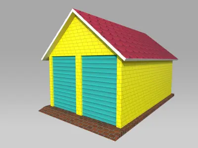 Toon Garage Low-poly 3D model