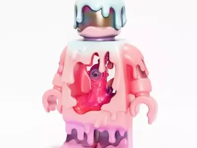 Melted Block Pastel Drip LEGO toy 3D print model