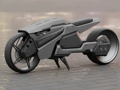 CONCEPT MOTORBIKE C-500 rigged 3D model