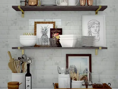 Decorative set for kitchen 3D model