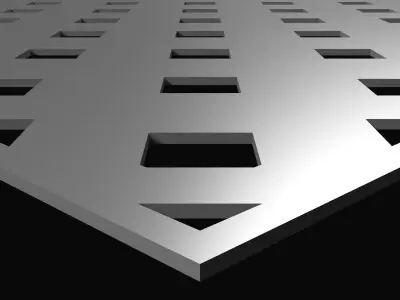 Perforated panel with square hole and 16 percent opening 25O06 3D model