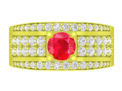 Luxury Halo Diamond Ring 3D Jewelry Model for Men  4088 3D print model