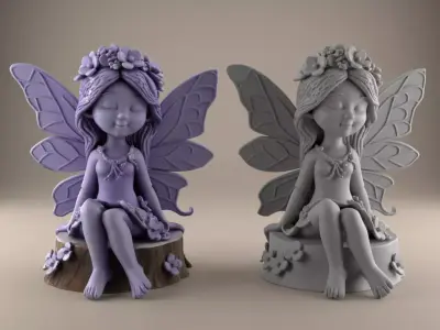 Charming Fairy 3D Model for Home Decor STL File 3D print model