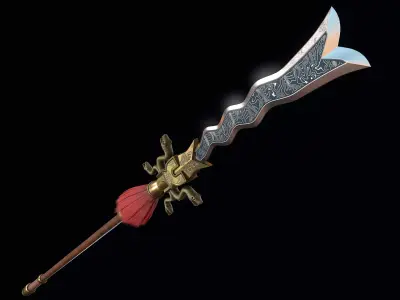 Serpent spear Low-poly 3D model