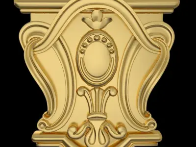Capital gold ornate corbel Free 3D model