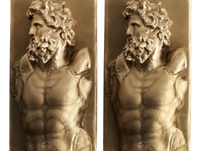 Klytios wall relief Low-poly 3D model