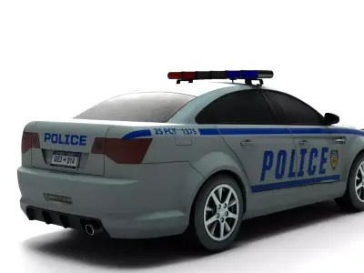 Fully Rigged Police Car Pbr Textured 3D model