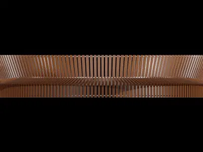 Astral Bench-walnut wood Low-poly 3D model