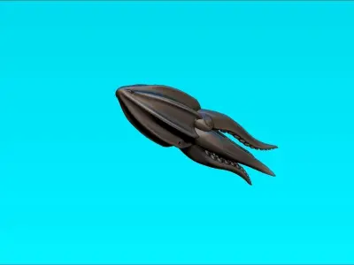 squid octopus like one-piece fishing lure 3D print model