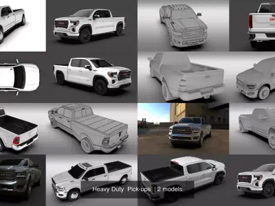 Heavy Duty  Pick-ups  3D Model Pack