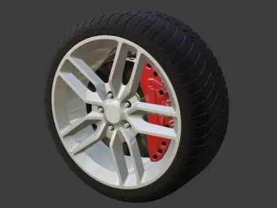 Chevrolet Corvette 2014 Tire and Rim 3D model