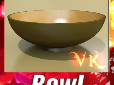 Bowl wooden 3D model