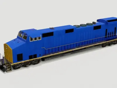 Diesel locomotive 3D model Low-poly 3D model