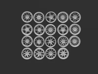 19 PCS HOT WHEELS RIM PACKS 3D print model
