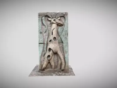 Stones with cartoon characters 4 Low-poly 3D model