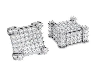 Square Diamond Earring 4072 3D print model