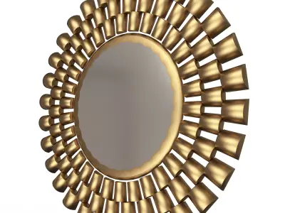 Round Mirror Wall Art Decor Low-poly 3D model