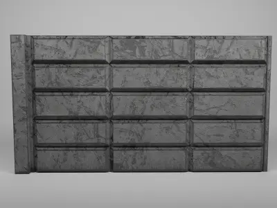 Concrete fence  Free low-poly 3D model