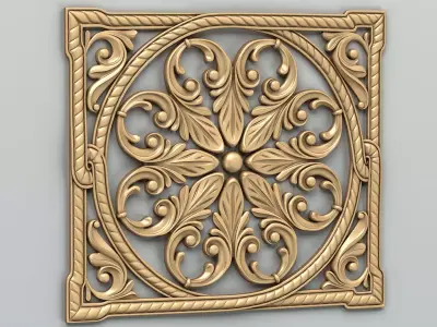 Carved decor central 018 3D model