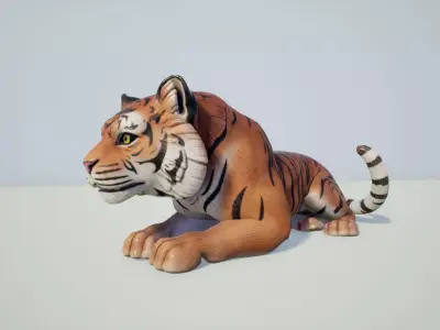 Tiger stylized Low-poly 3D model purchase