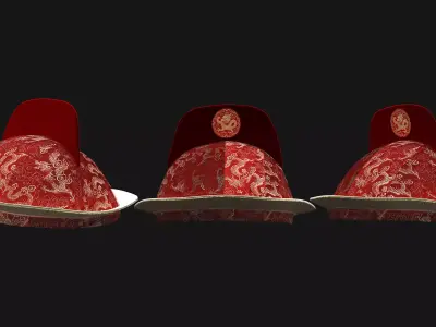 5 Male Joseon Gat Low-poly 3D model
