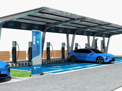 EV Charging Station 3 3D model