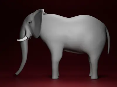 Low Poly Rigged Elephant Game Ready Low-poly 3D model