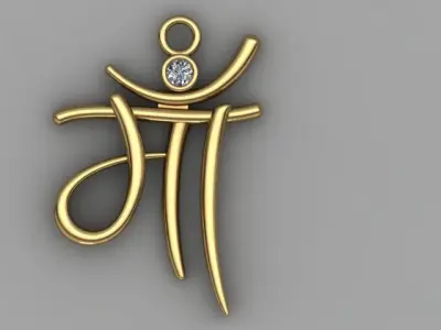 maa gold pendent Free 3D print model