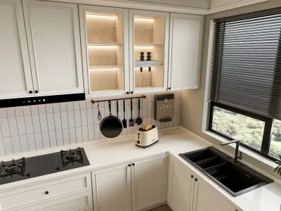Kitchen Modern interior 100 3D model