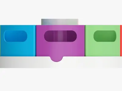 Space storage organizer colorful 3D model