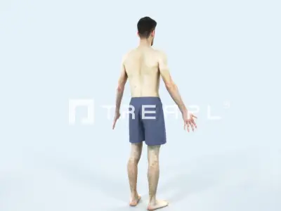 Posture E Beach Animated Rigged Sports Man Low-poly 3D model