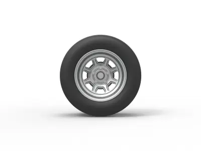 Wheel from Asphalt Modified stock car Version 3 Scale 1 to 25 3D print model