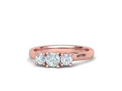 Trellis 3 STONE Engagement Ring 3dmodel 3D print model