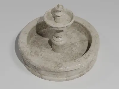 Fountain with three bowls 3D model