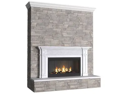 Modern fireplace in classic style ArtDeco 3D model