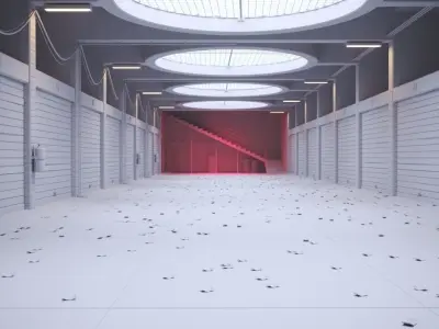 Car Render Scene - Garages - Corona render 3D model